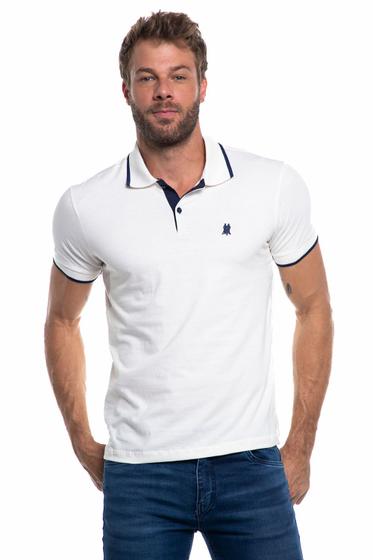 Imagem de Polo Masculina Algodão Básica Detalhe Polo Wear Off White