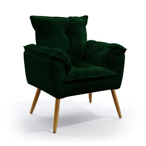 Imagem de Poltrona Almofadada Decorativa Beta N-026 Veludo Verde Aradecor