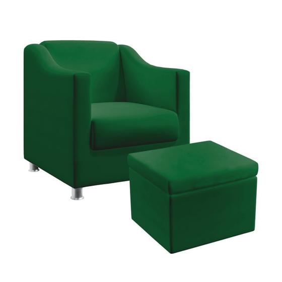 Imagem de Poltrona Alya com Puff Quasar Suede Verde Aradecor