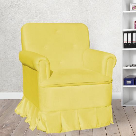 Imagem de Poltrona Amamentação Laura Suede Amarelo - LM DECOR