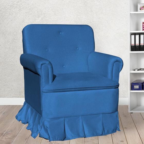 Imagem de Poltrona Amamentação Laura Suede Azul Royal - LM DECOR