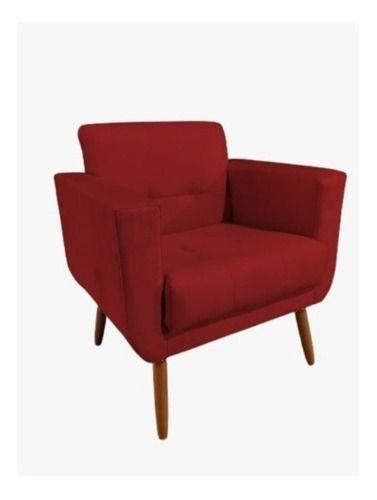 Imagem de Poltrona Bia Suede Vermelho - Vrm Decor