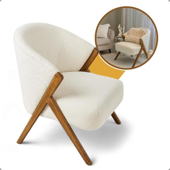 Poltrona Bouclé Premium Decorativa Recepção Consultório Sala Estar Quarto Menor preço em Poltrona Bouclé Premium Decorativa Recepção Consultório Sala Estar Quarto