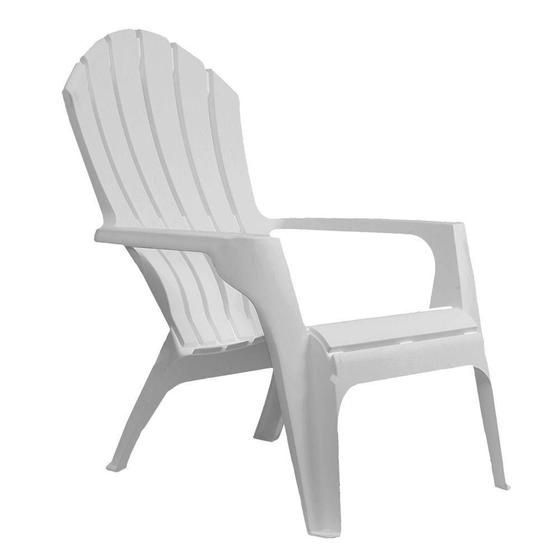 Imagem de Poltrona Cadeira Adirondack Pavão Jardim Plástico Branca