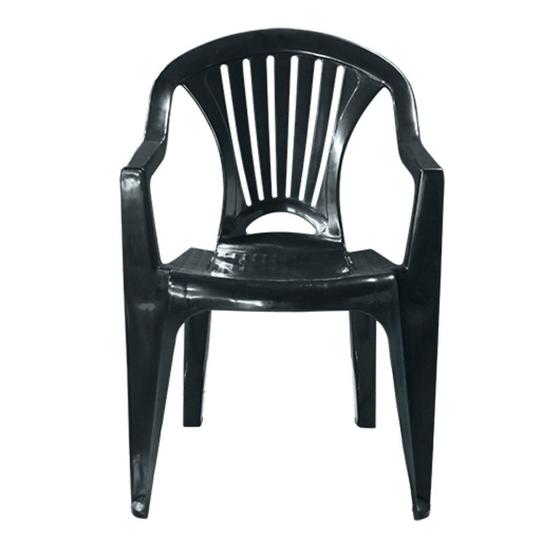 Imagem de Poltrona cadeira alta preta plastico bar botéco restaurante