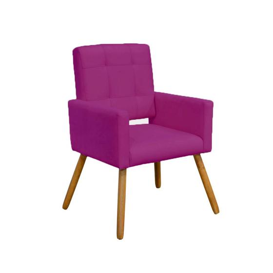 Imagem de Poltrona Cadeira Camila Clinica Escritório Recepção Consultório Suede Rosa Pink - Dl Decor