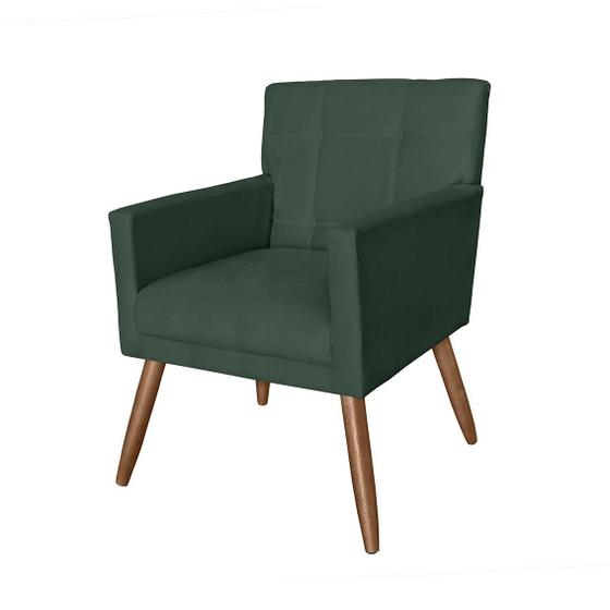 Imagem de Poltrona Cadeira Decorativa Estofada Para Consultório Onix Suede Verde - LM DECOR