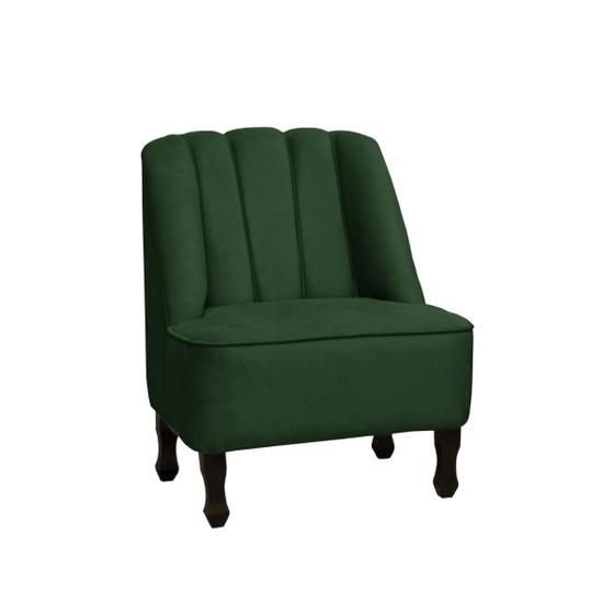 Imagem de Poltrona Cadeira Decorativa Para Sala de Estar e Quarto Teles Suede Verde Militar