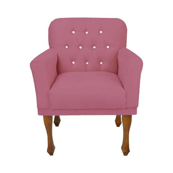 Imagem de Poltrona Cadeira Decorativa Para Salão de Beleza Anitta Suede Rosa Barbie DL Decor
