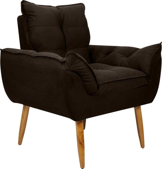 Imagem de Poltrona Cadeira Decorativa Pés Palito Tóquio Marrom Matrix