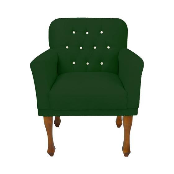 Imagem de Poltrona Cadeira Estofada Decorativa Para Escritório Anitta Suede Verde DL Decor