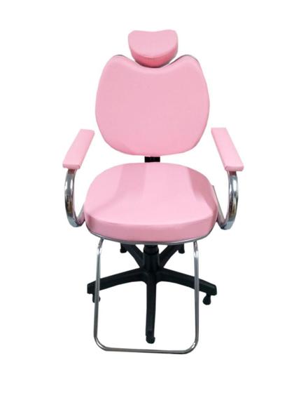 Imagem de Poltrona Cadeira Para Salão Cabeleireiro Rosa Bebê Fixa