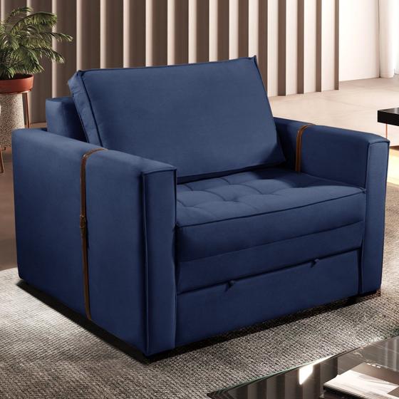 Imagem de Poltrona Cama Atalaia Ref 201 - 2308-a Azul Escuro