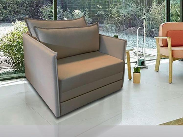 Imagem de Poltrona Cama Elis_MA com 80 cm interno que se Transforma em Sofá Cama Resistente e Confortável em Sued