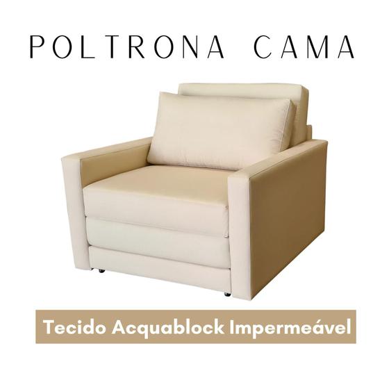 Imagem de Poltrona Cama Solteiro Tecido Impermeável Acquablock