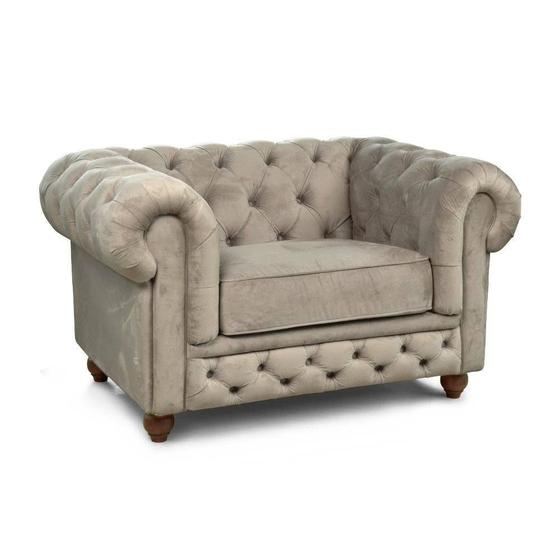 Imagem de Poltrona Chesterfield Bege Sala Quarto Decoração