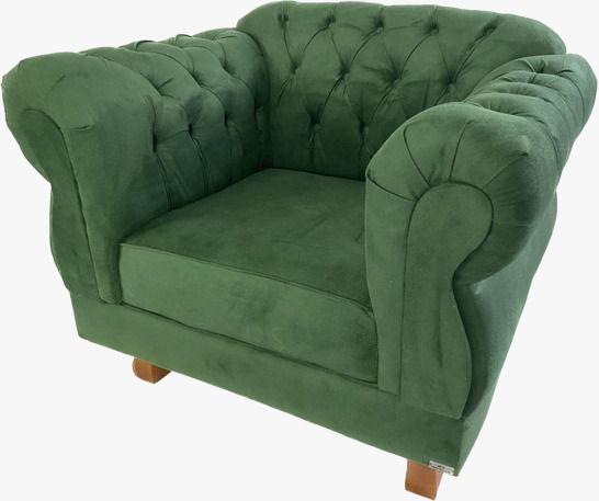 Imagem de Poltrona Chesterfield Elisabeth Capitonê Suede Verde Musgo