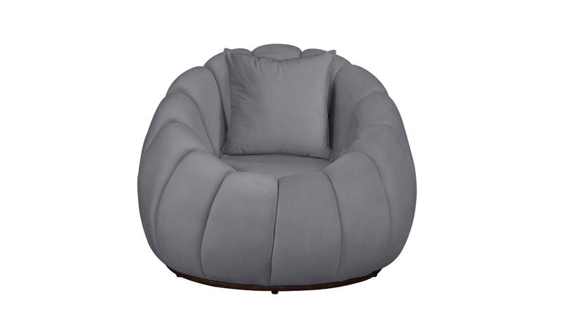 Imagem de Poltrona Concha 100cm Base Fixa com Almofada Veludo