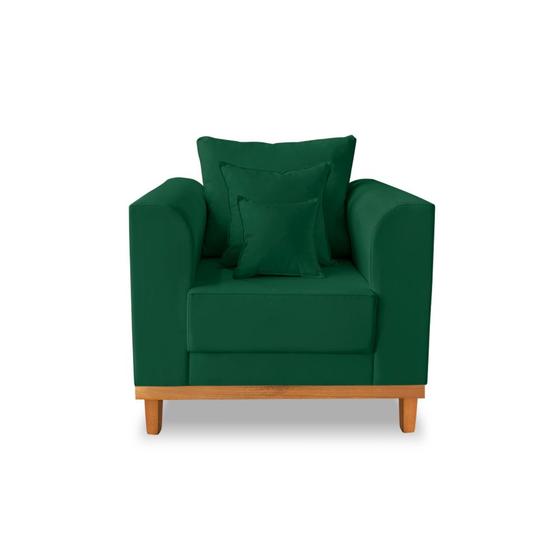 Imagem de Poltrona Confortavel Viena Para Escritorio Suede Verde - Madeira Prima Deccor