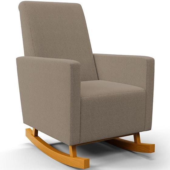 Imagem de Poltrona de Amamentação com Balanço Ravena W01 Bouclê Bege - Lyam Decor