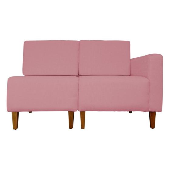 Imagem de Poltrona Decorativa Alice Lado Esquerdo Pés Trapézio Suede Rosa - DS Estofados