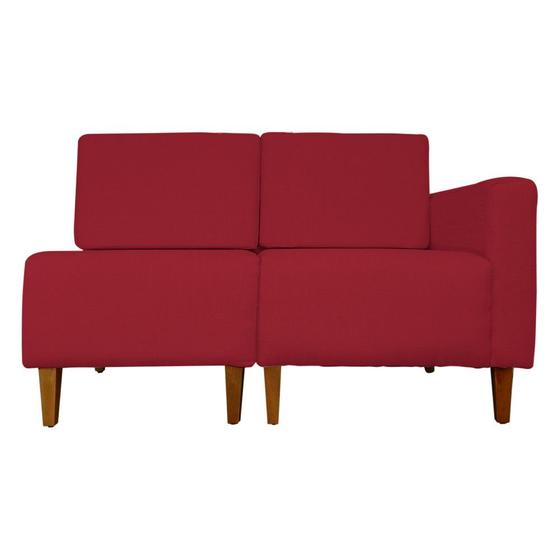 Imagem de Poltrona Decorativa Alice Lado Esquerdo Pés Trapézio Suede Vermelho - DS Estofados