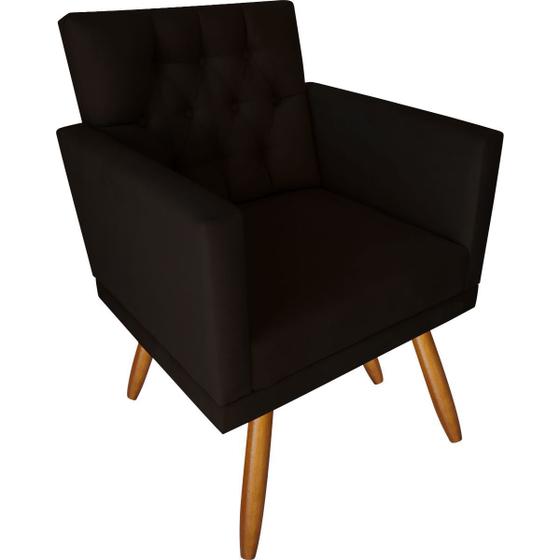 Imagem de Poltrona Decorativa Ambientes Lara Retro Capitone Marrom