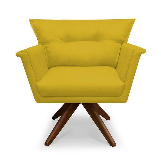 Imagem de Poltrona Decorativa Anita Suede Amarelo - Casa & Estofados
