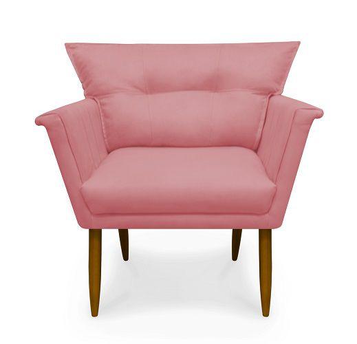 Imagem de Poltrona Decorativa Anita Suede Rosa - Meu Lar Decorações