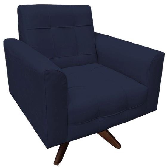 Imagem de Poltrona Decorativa Anna Suede Azul Marinho