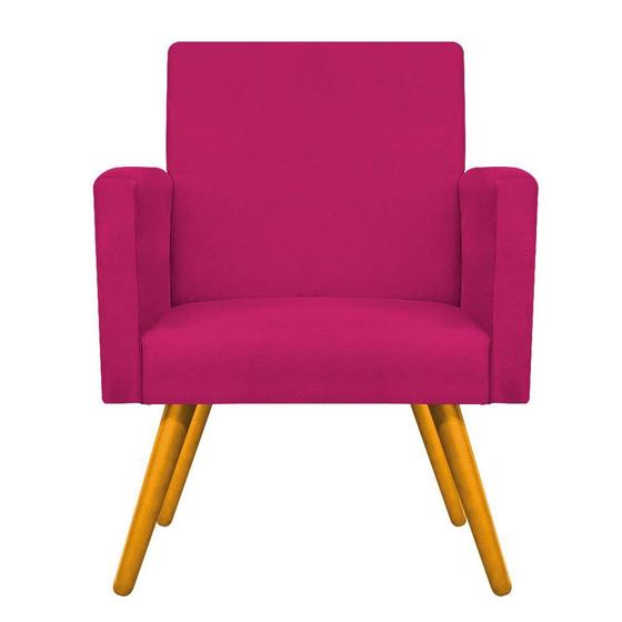 Imagem de Poltrona Decorativa Arenzza Pés Palito Mel Sala de Estar Quarto Suede Pink - KDAcanto Móveis