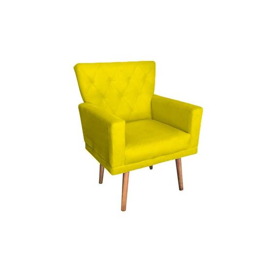 Imagem de Poltrona Decorativa Aurora Suede Amarelo