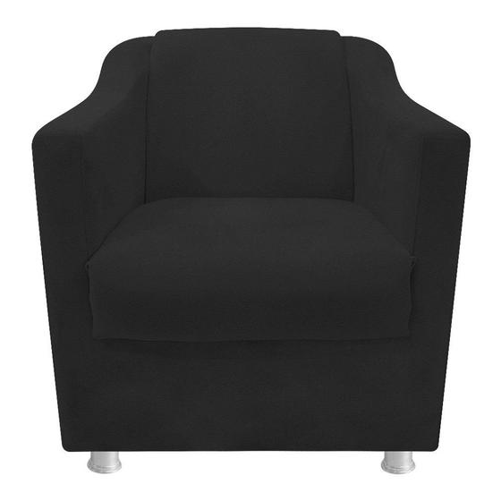 Imagem de Poltrona Decorativa Babel Sala de Estar Recepção Quarto Corano Preto - KDAcanto Móveis