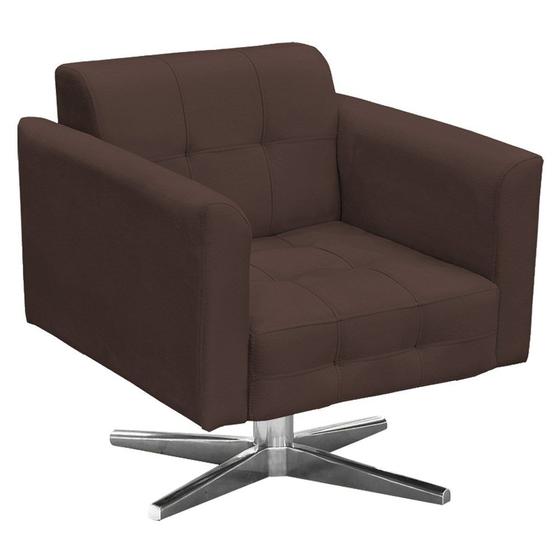 Poltrona Decorativa Base Cromada Giratória Ana Suede Marrom - Ibiza Menor preço em Poltrona Decorativa Base Cromada Giratória Ana Suede Marrom - Ibiza