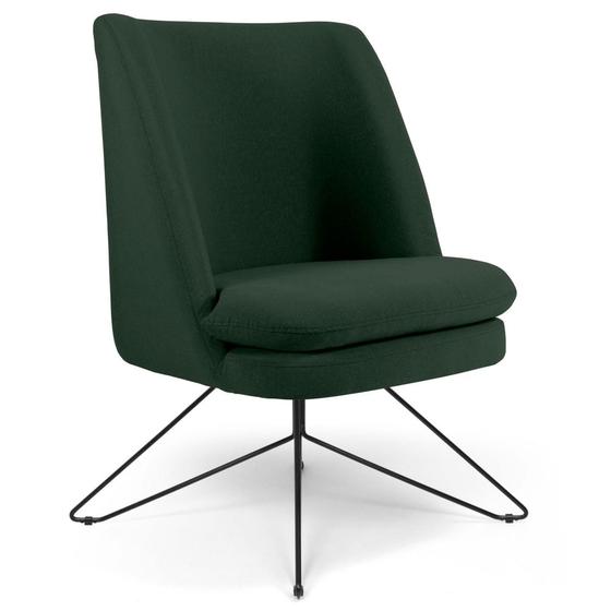 Imagem de Poltrona Decorativa Base Orby Fixa Pérsia C-117 Linho Verde Musgo - Domi