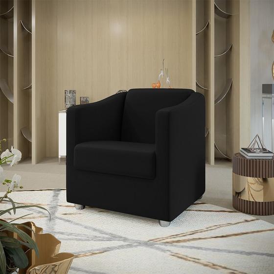 Imagem de Poltrona Decorativa BIA Suede Preto SKY MOBILE