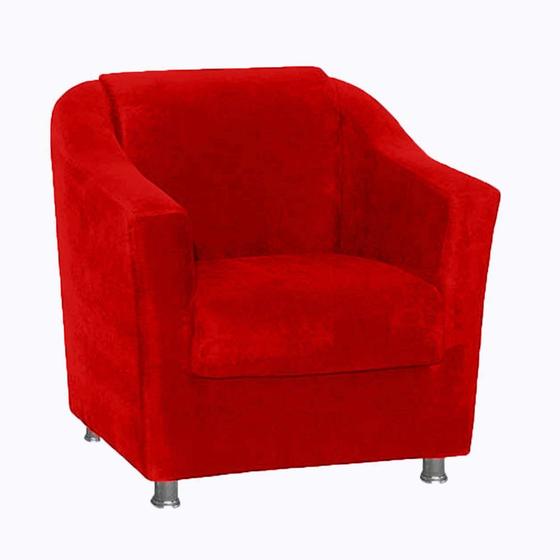 Poltrona Decorativa Bia Suede Vermelho TWdecora Menor preço em Poltrona Decorativa Bia Suede Vermelho TWdecora