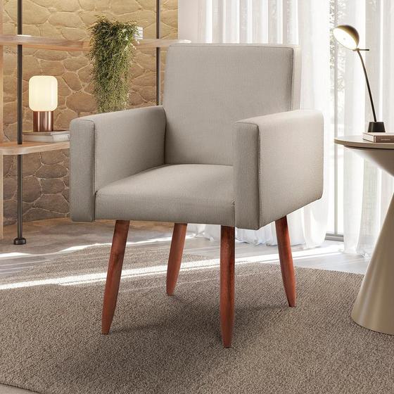 Imagem de Poltrona Decorativa - Cadeira Escritório Nina Linho - Star Confort
