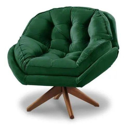 Imagem de Poltrona Decorativa Califórnia Giratória Suede Verde - Fm