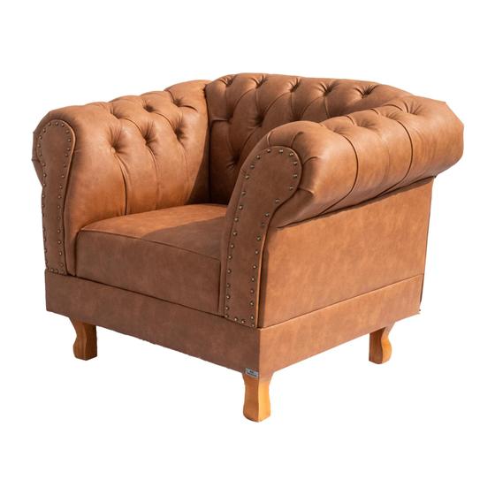 Imagem de Poltrona Decorativa Chesterfield Duque Capitonê Para Sala, Tv, Estar, Recepção