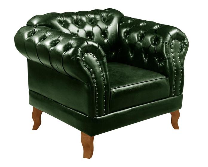 Imagem de Poltrona Decorativa Dom Pedro Chesterfield Capitonê Vintage Retrô