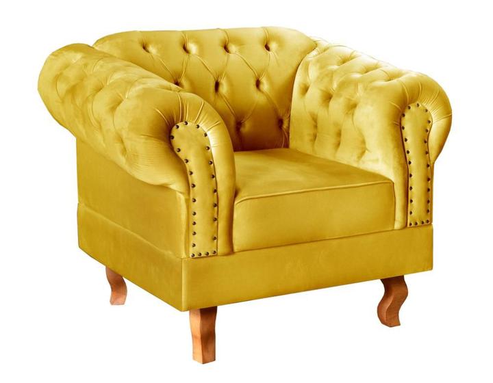 Imagem de Poltrona Decorativa Dom Pedro Chesterfield Capitonê Vintage Retrô