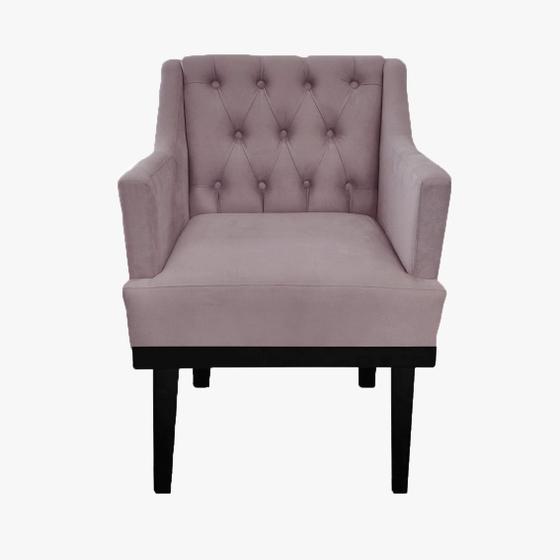 Imagem de Poltrona Decorativa Em Capitonê Para Sala de Espera Aurora Suede Rose DL Decor