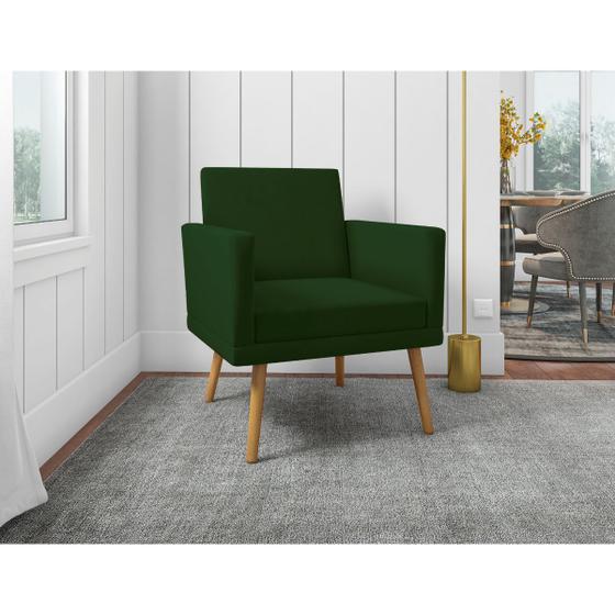 Imagem de Poltrona Decorativa Escritório Sala Recepção Larah Suede Verde