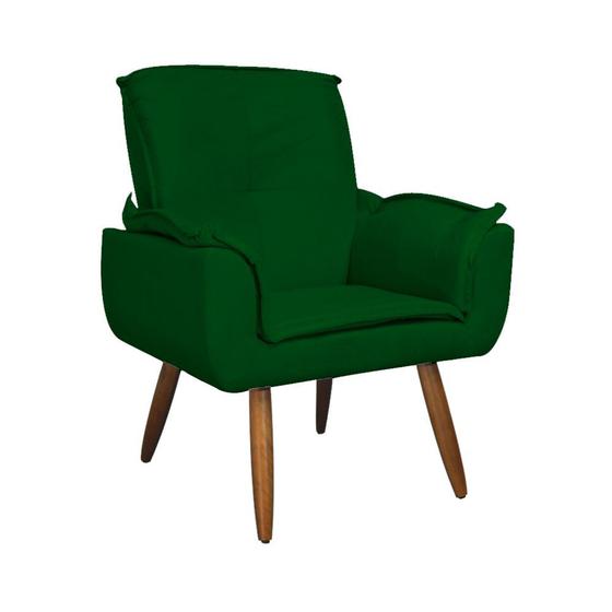 Imagem de Poltrona Decorativa Estofada Para Hall de Entrada Emília Plus Suede Verde - DL Decor