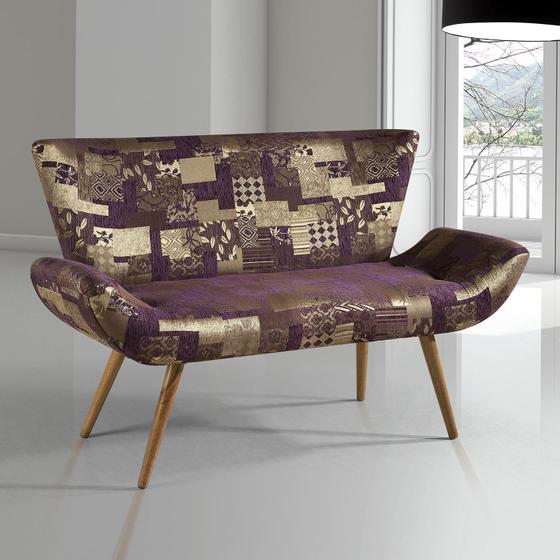 Imagem de Poltrona Decorativa Flora Siena Móveis Jacquard Patch Work Roxo