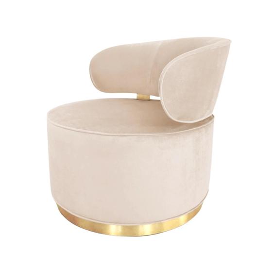 Imagem de Poltrona Decorativa Florença Base Cromo Dourado Veludo MQ Decor