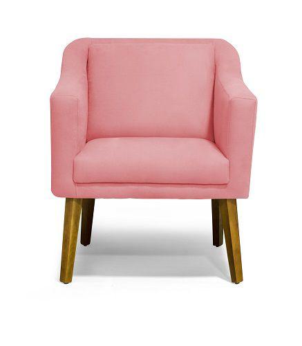 Imagem de Poltrona Decorativa Gabriela Suede Rosa - MeuLar Decorações