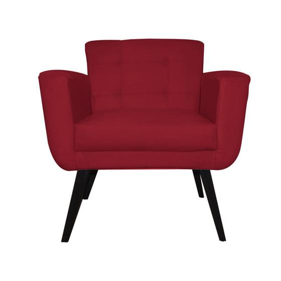 Imagem de Poltrona Decorativa Geovana Suede Vermelho - Malta Decor