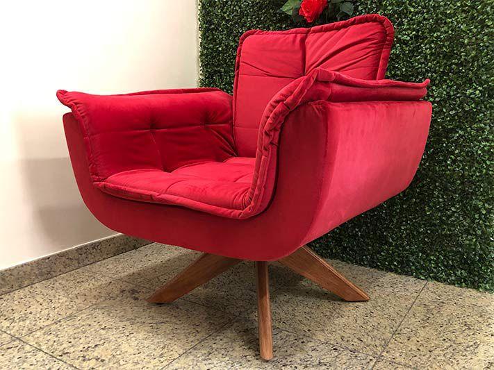 Imagem de Poltrona Decorativa Giratória 1 Lugar Vermelho 1043 Ana